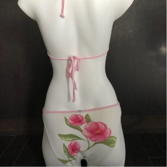 Billabong surf white pink floral print flower bikini - Picture 3 of 9